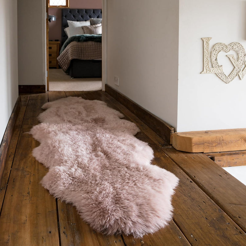 Arthur Cameron Genuine Double-Fleece Sheepskin Rug with a