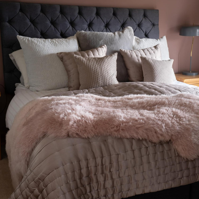 Arthur Cameron Genuine Double-Fleece Sheepskin Rug with a