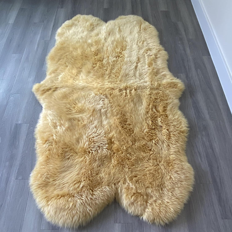 Arthur Cameron Genuine Double-Fleece Sheepskin Rug with a
