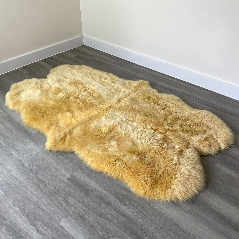 Arthur Cameron Genuine Double-Fleece Sheepskin Rug with a