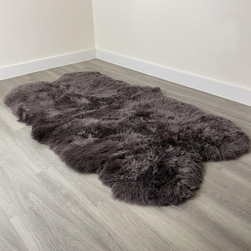 Arthur Cameron Genuine Double-Fleece Sheepskin Rug with a