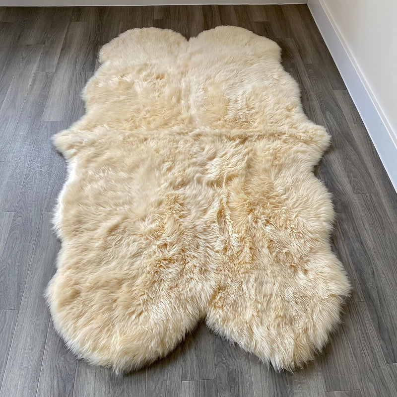 Arthur Cameron Genuine Double-Fleece Sheepskin Rug with a