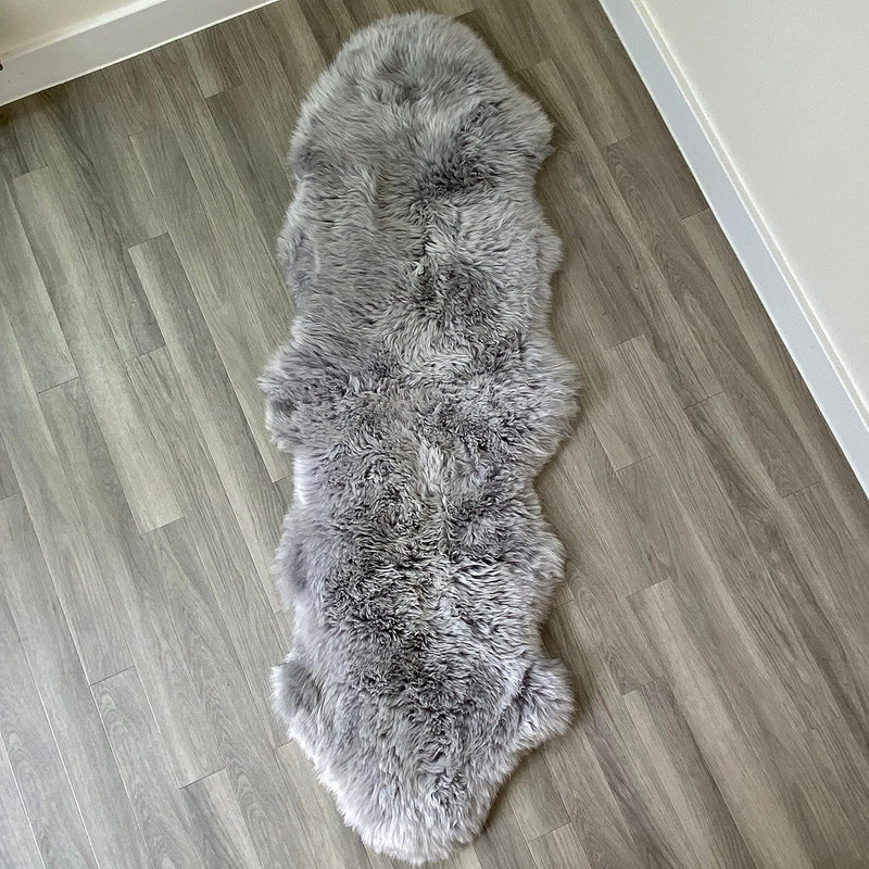 Arthur Cameron Genuine Double-Fleece Sheepskin Rug with a
