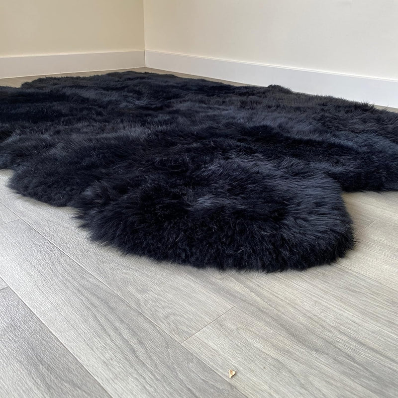 Arthur Cameron Genuine Double-Fleece Sheepskin Rug with a