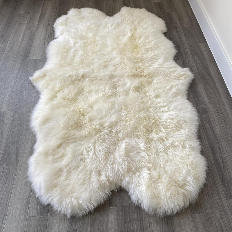Arthur Cameron Genuine Double-Fleece Sheepskin Rug with a