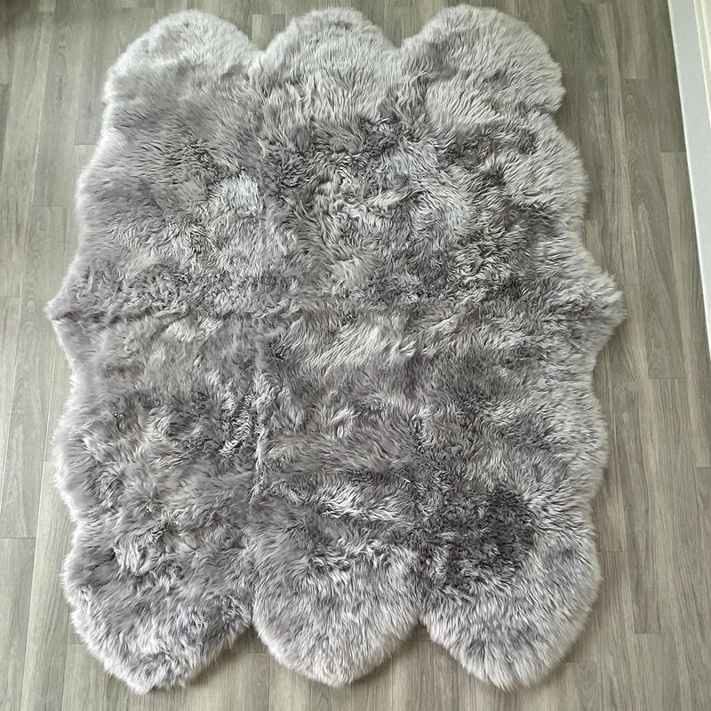 Arthur Cameron Genuine Double-Fleece Sheepskin Rug with a