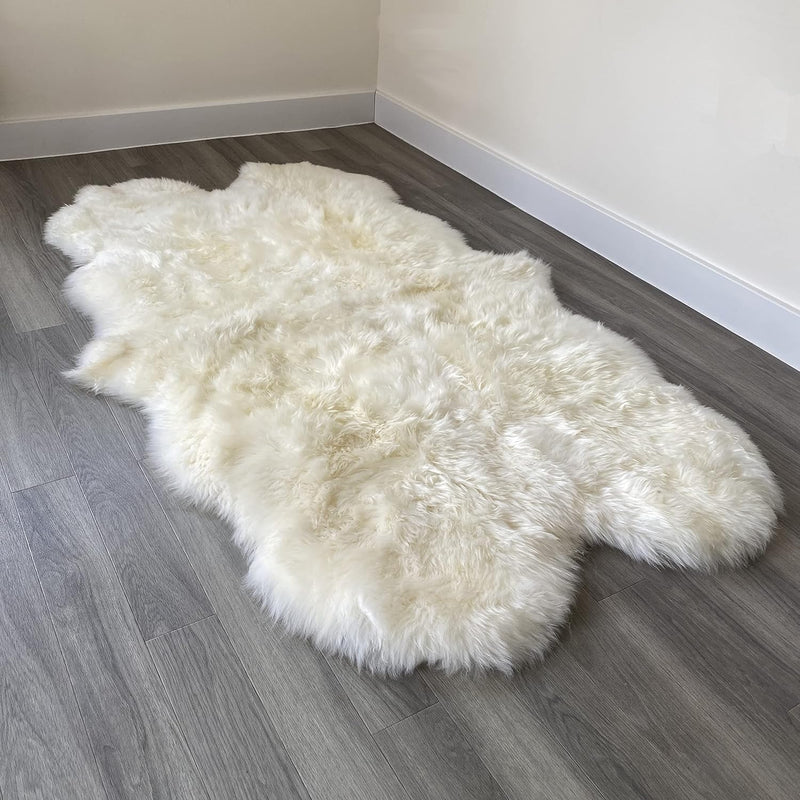 Arthur Cameron Genuine Double-Fleece Sheepskin Rug with a