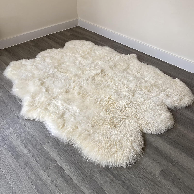 Arthur Cameron Genuine Double-Fleece Sheepskin Rug with a