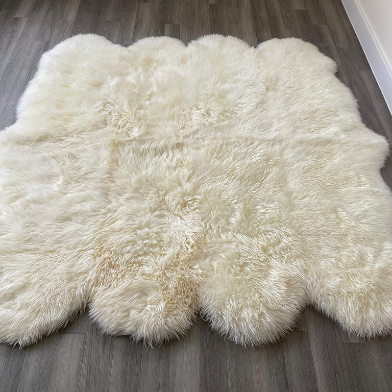 Arthur Cameron Genuine Double-Fleece Sheepskin Rug with a