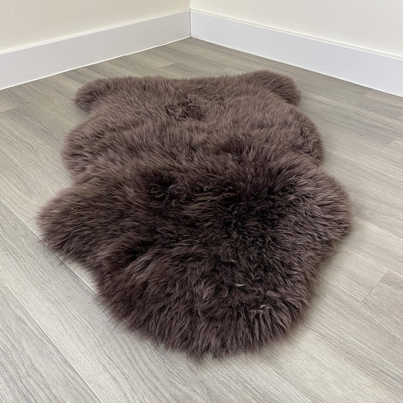 Arthur Cameron Genuine Double-Fleece Sheepskin Rug with a