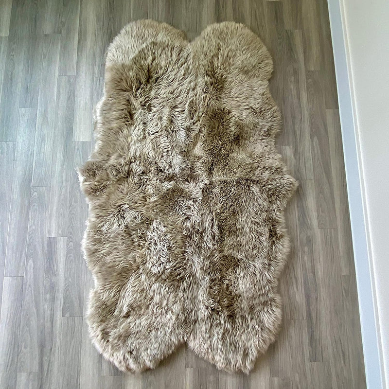 Arthur Cameron Genuine Double-Fleece Sheepskin Rug with a