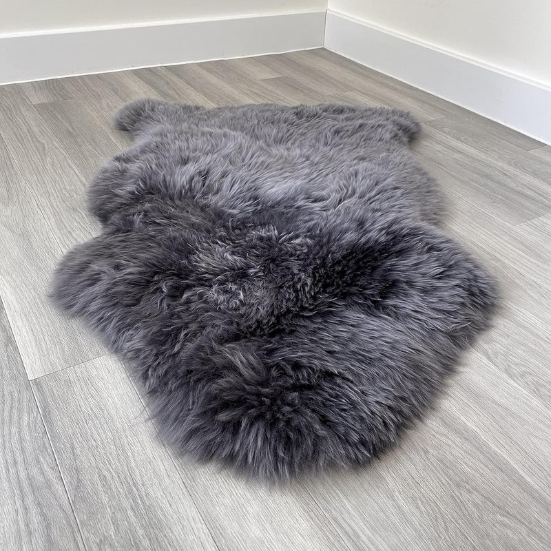 Arthur Cameron Genuine Double-Fleece Sheepskin Rug with a