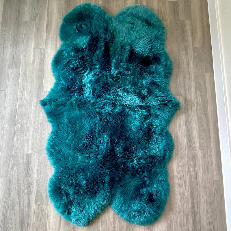 Arthur Cameron Genuine Double-Fleece Sheepskin Rug with a