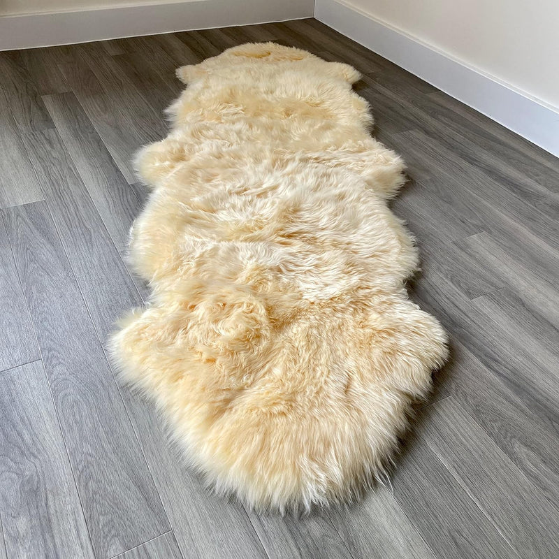 Arthur Cameron Genuine Double-Fleece Sheepskin Rug with a