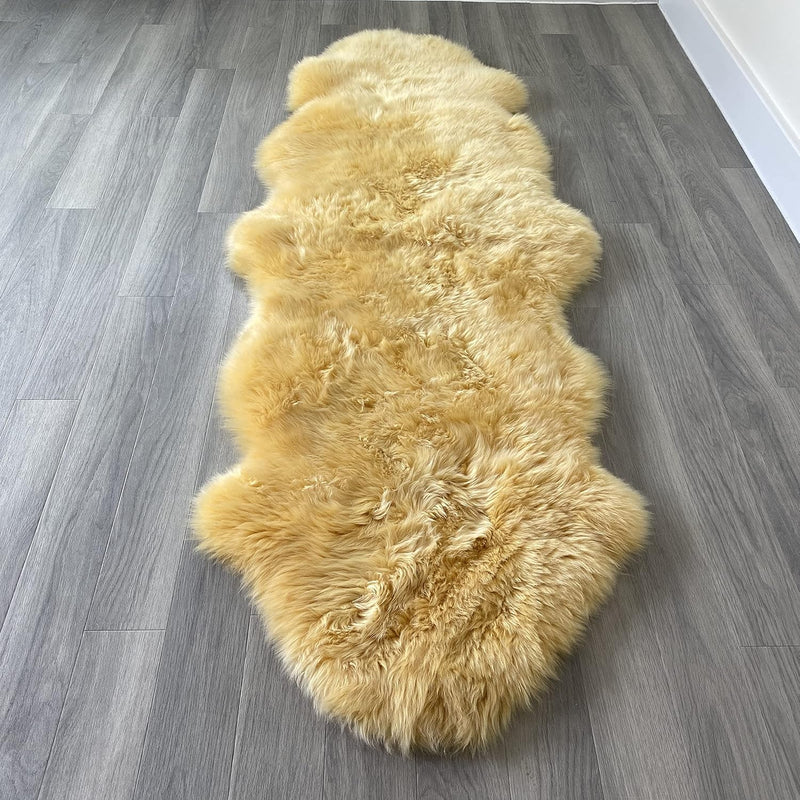 Arthur Cameron Genuine Double-Fleece Sheepskin Rug with a