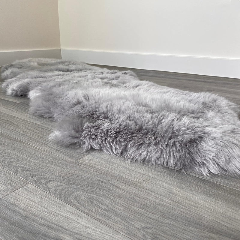 Arthur Cameron Genuine Double-Fleece Sheepskin Rug with a