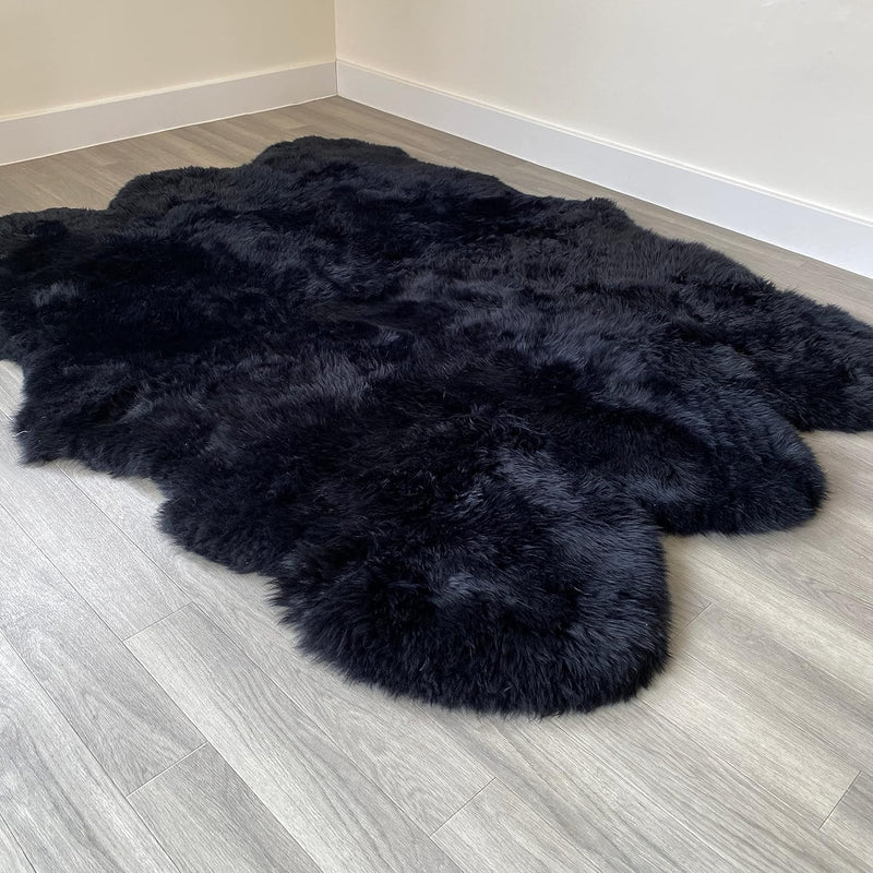 Arthur Cameron Genuine Double-Fleece Sheepskin Rug with a