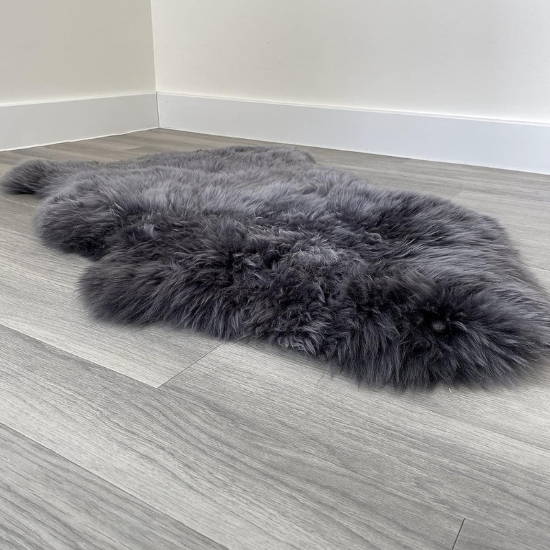 Arthur Cameron Genuine Double-Fleece Sheepskin Rug with a