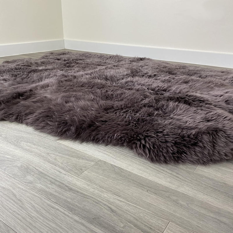 Arthur Cameron Genuine Double-Fleece Sheepskin Rug with a