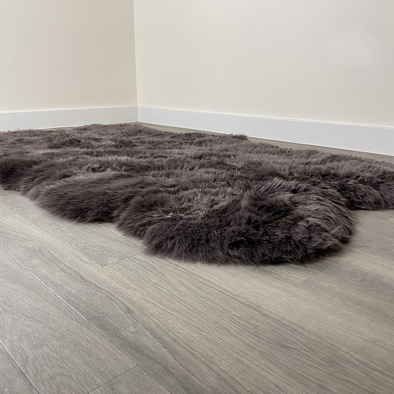 Arthur Cameron Genuine Double-Fleece Sheepskin Rug with a