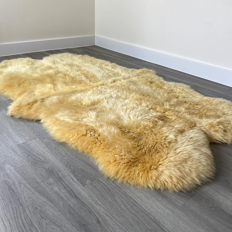 Arthur Cameron Genuine Double-Fleece Sheepskin Rug with a