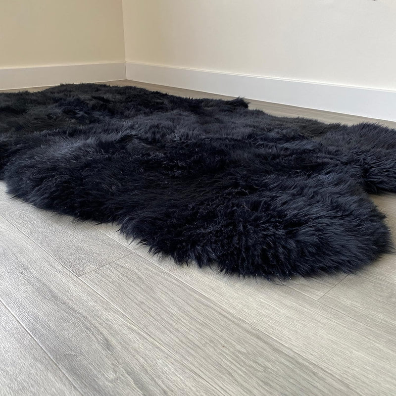 Arthur Cameron Genuine Double-Fleece Sheepskin Rug with a