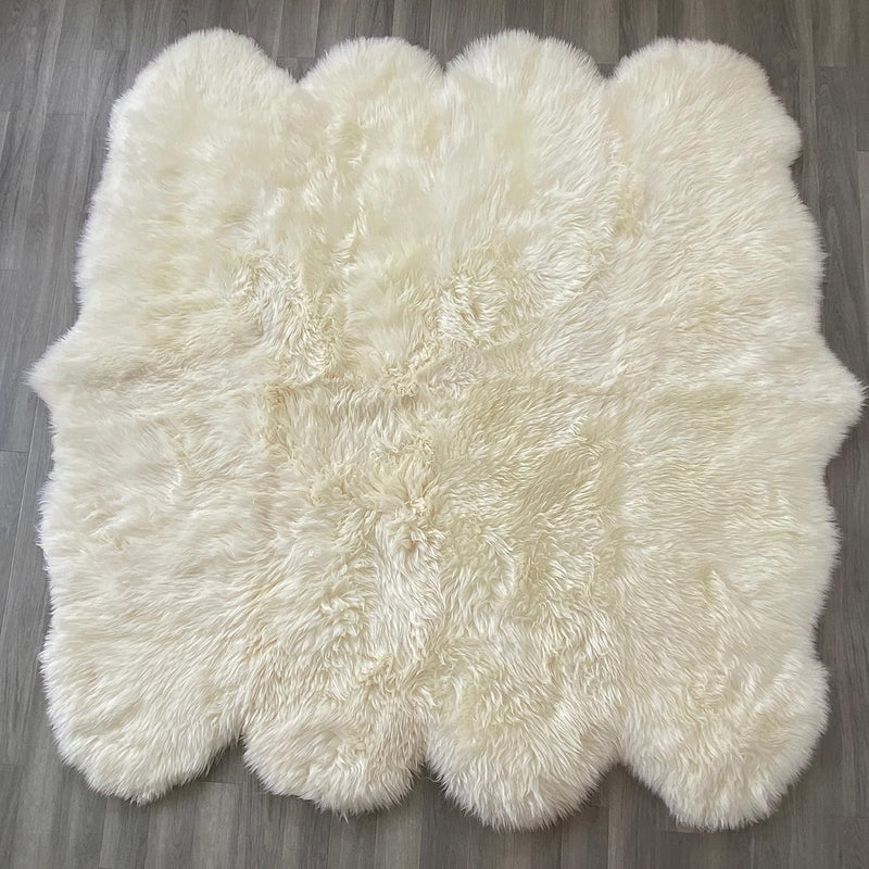 Arthur Cameron Genuine Double-Fleece Sheepskin Rug with a
