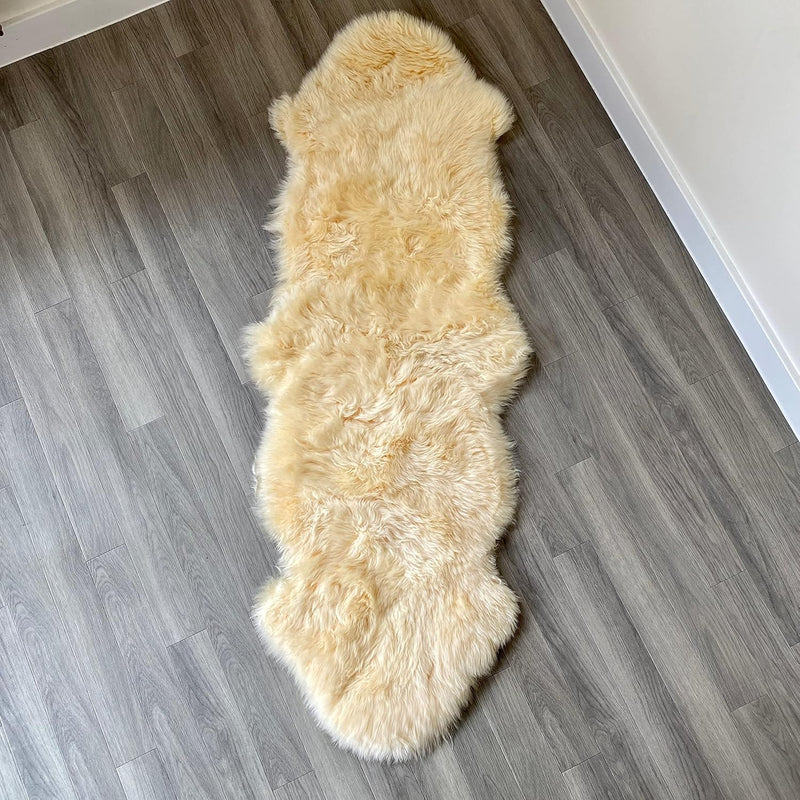 Arthur Cameron Genuine Double-Fleece Sheepskin Rug with a