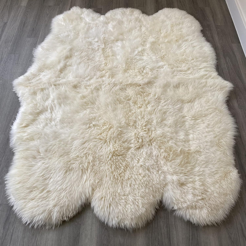 Arthur Cameron Genuine Double-Fleece Sheepskin Rug with a