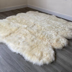 Arthur Cameron Genuine Double-Fleece Sheepskin Rug with a