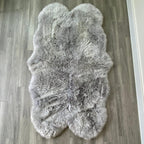 Arthur Cameron Genuine Double-Fleece Sheepskin Rug with a