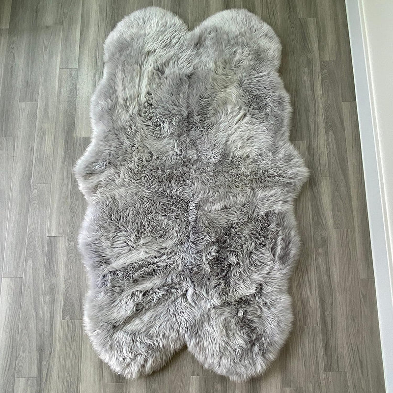 Arthur Cameron Genuine Double-Fleece Sheepskin Rug with a