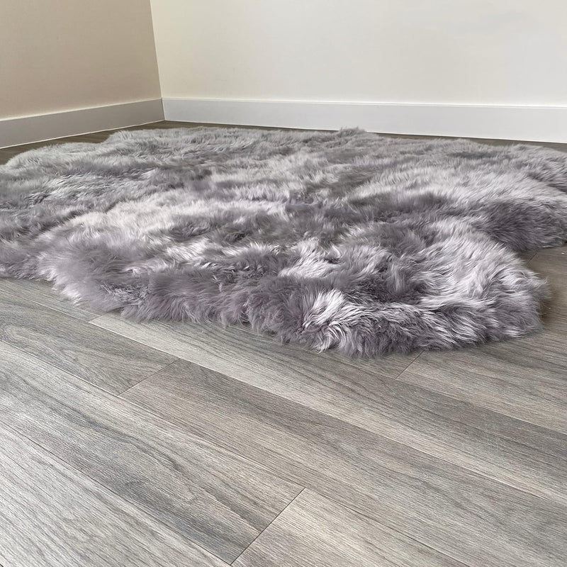 Arthur Cameron Genuine Double-Fleece Sheepskin Rug with a