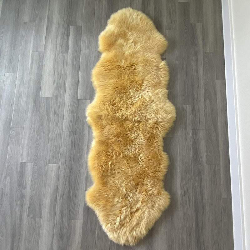 Arthur Cameron Genuine Double-Fleece Sheepskin Rug with a