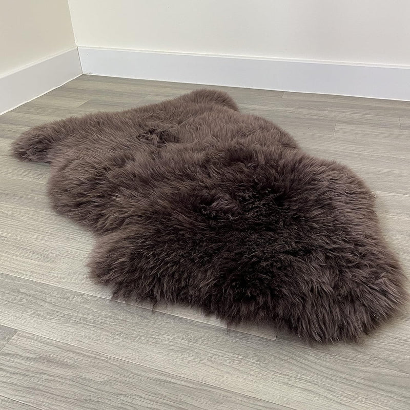 Arthur Cameron Genuine Double-Fleece Sheepskin Rug with a