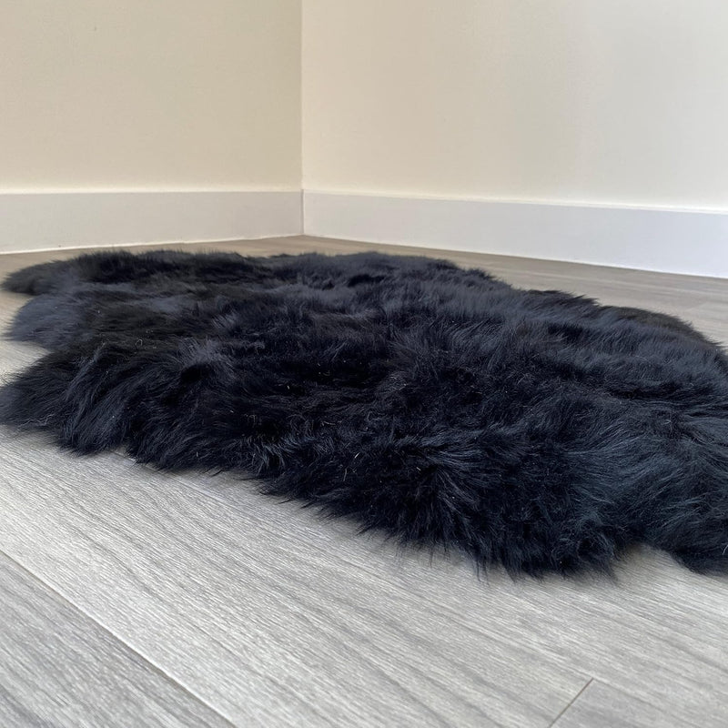 Arthur Cameron Genuine Double-Fleece Sheepskin Rug with a