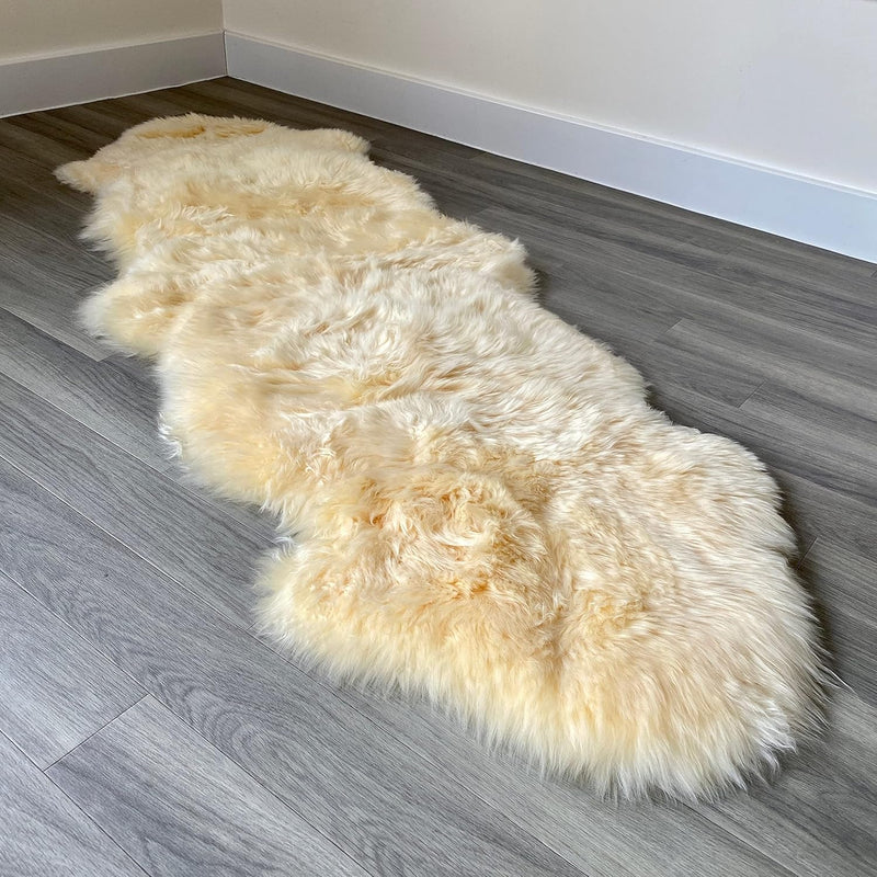 Arthur Cameron Genuine Double-Fleece Sheepskin Rug with a