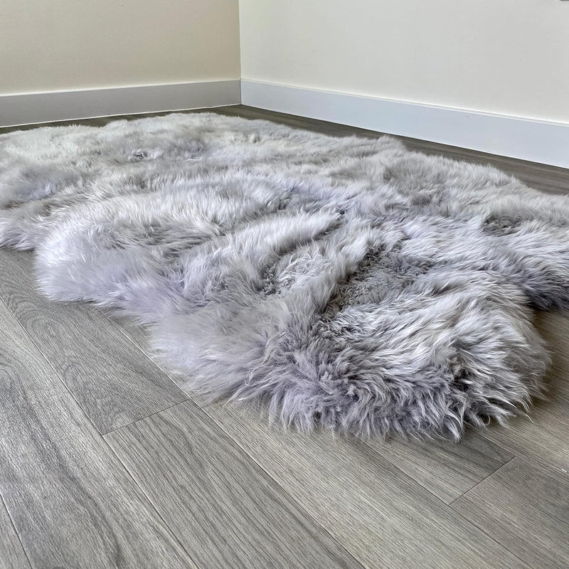 Arthur Cameron Genuine Double-Fleece Sheepskin Rug with a