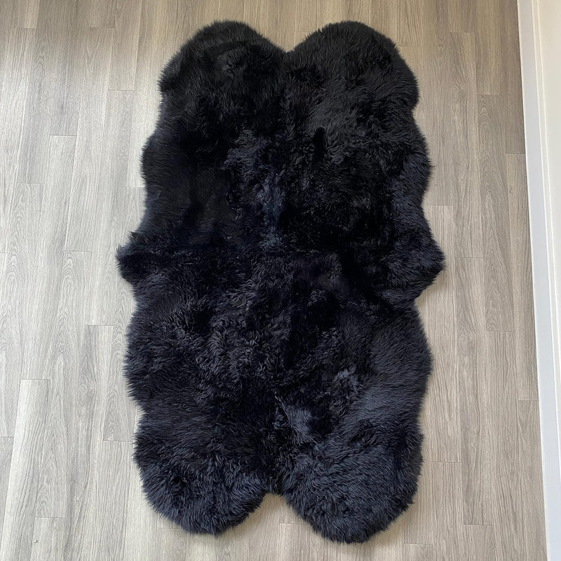 Arthur Cameron Genuine Double-Fleece Sheepskin Rug with a