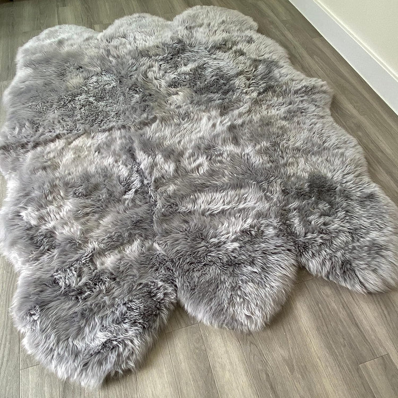 Arthur Cameron Genuine Double-Fleece Sheepskin Rug with a