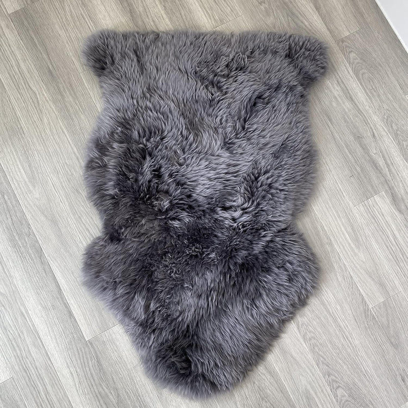 Arthur Cameron Genuine Double-Fleece Sheepskin Rug with a