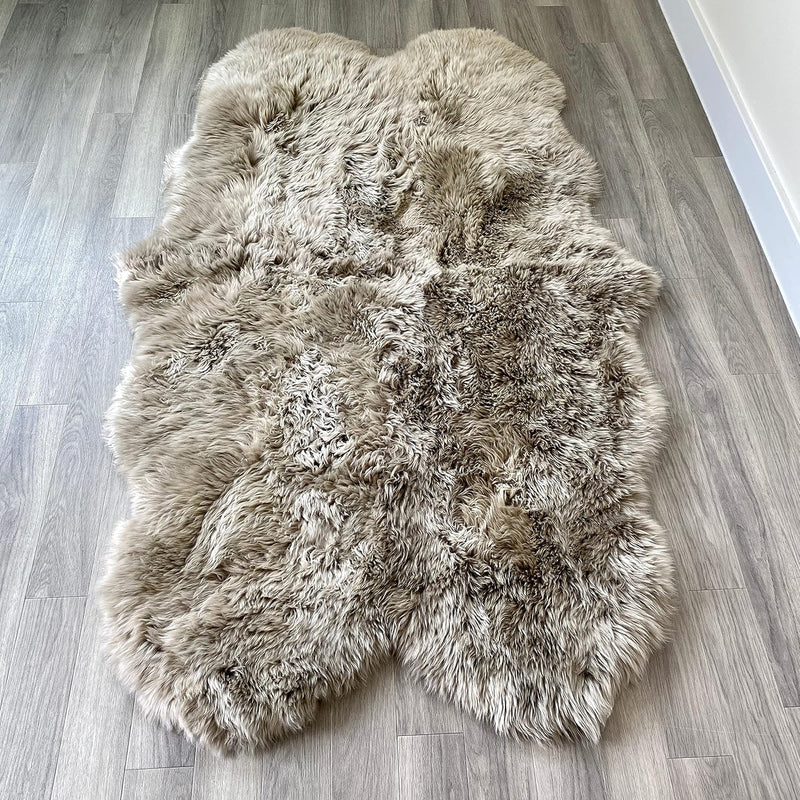 Arthur Cameron Genuine Double-Fleece Sheepskin Rug with a