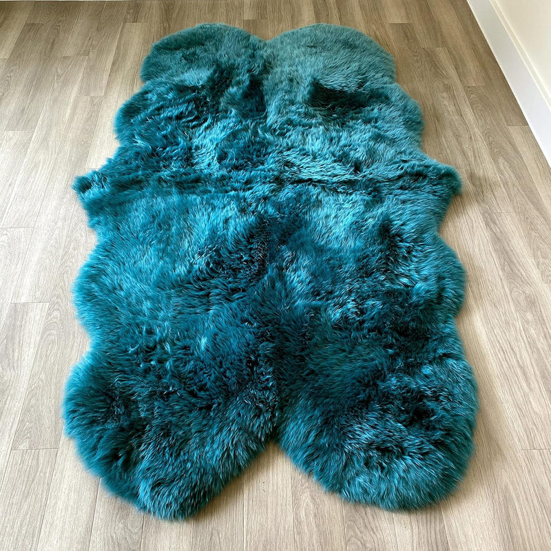 Arthur Cameron Genuine Double-Fleece Sheepskin Rug with a