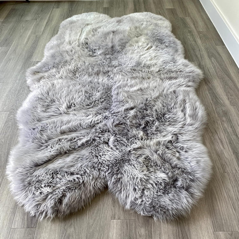 Arthur Cameron Genuine Double-Fleece Sheepskin Rug with a