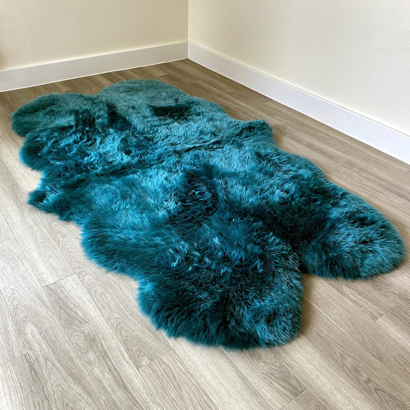 Arthur Cameron Genuine Double-Fleece Sheepskin Rug with a