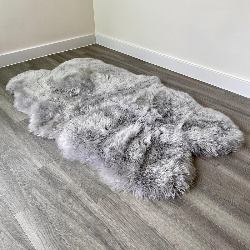 Arthur Cameron Genuine Double-Fleece Sheepskin Rug with a