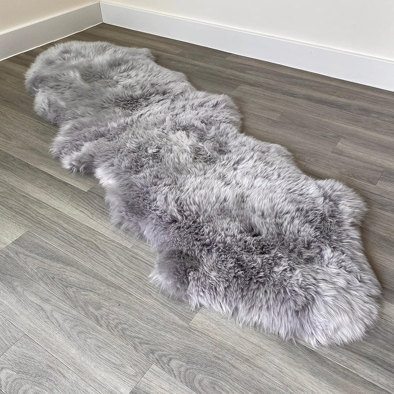 Arthur Cameron Genuine Double-Fleece Sheepskin Rug with a