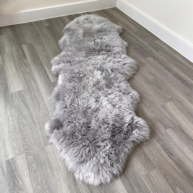 Arthur Cameron Genuine Double-Fleece Sheepskin Rug with a