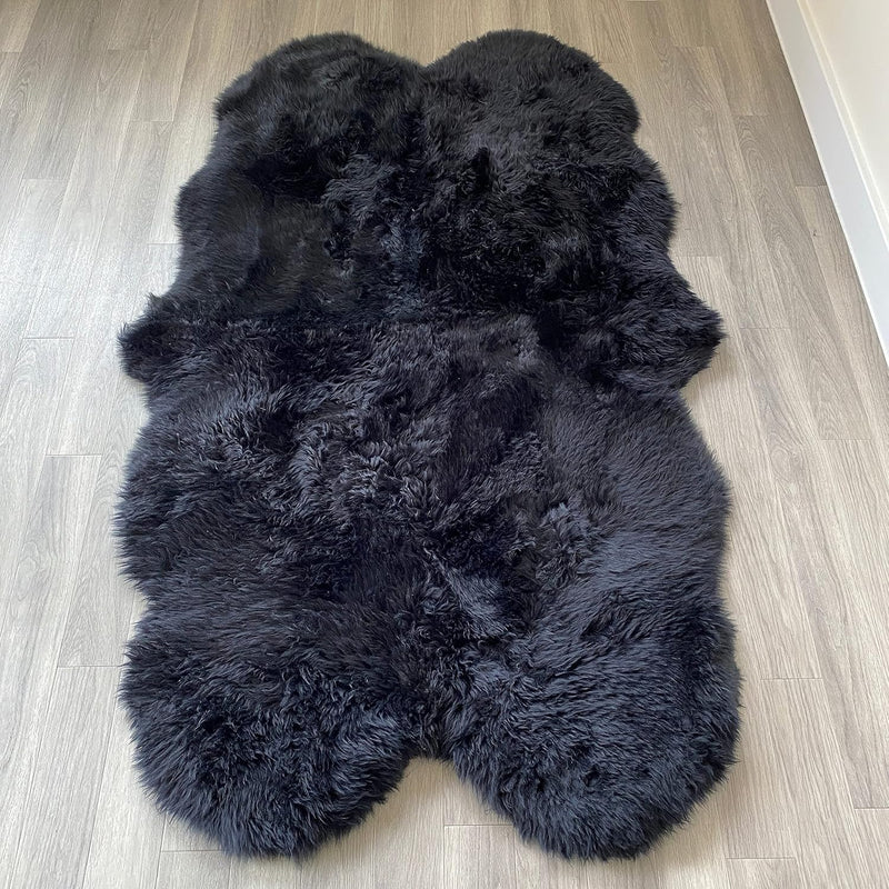 Arthur Cameron Genuine Double-Fleece Sheepskin Rug with a