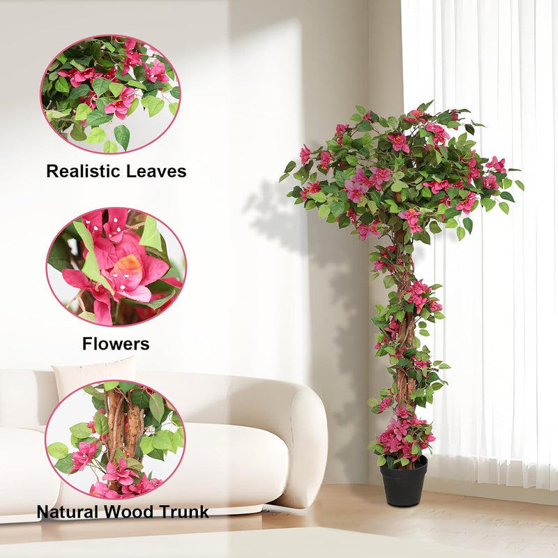 Artificial Plants Bougainvillea Tree in Cement Pot 160CM